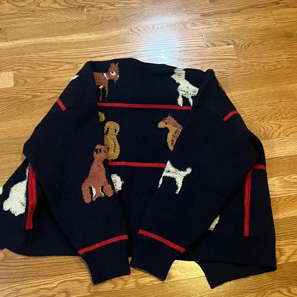 Anthropologie x Maeve Dogs Tie-Front Cardigan Sweater One Size NWOT